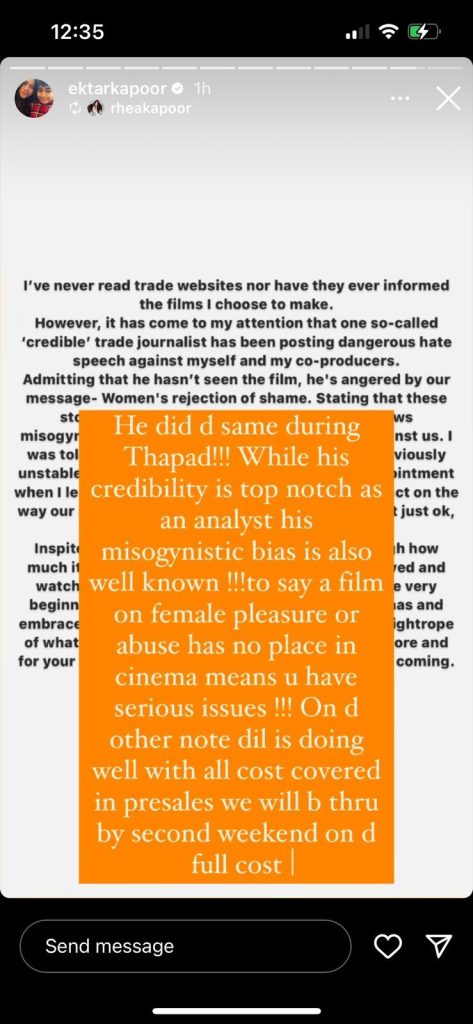 Thank You For Coming Rhea  Ektaa Kapoor boldly confronts misogynistic comments on Bhumi Pednekar Shehnaaz Gills film